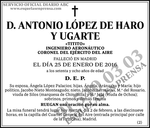 Antonio López de Haro y Ugarte